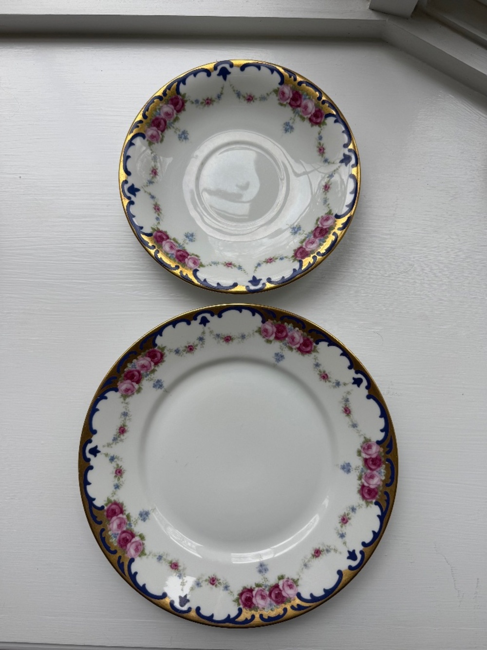vintage porcelain dishes (set of 2)